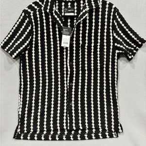 Original Use Monochrome Striped Knit Shirt